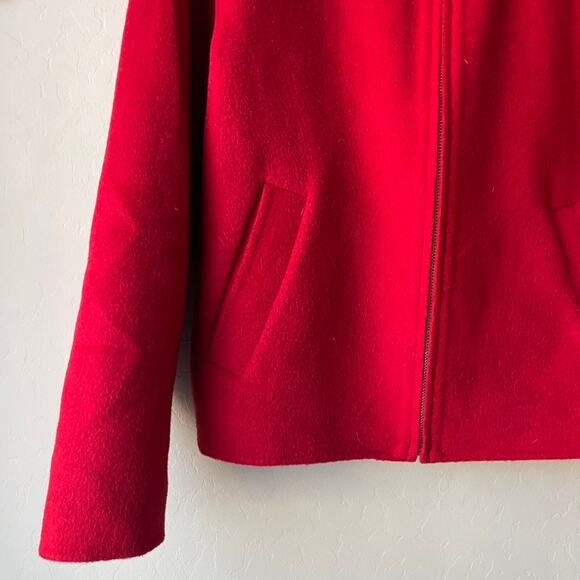 Madewell Red Collared Wool Zip Front Double-Faced Rounded-Sleeve Jacket Size XS - Picture 4 of 9